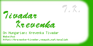 tivadar krevenka business card